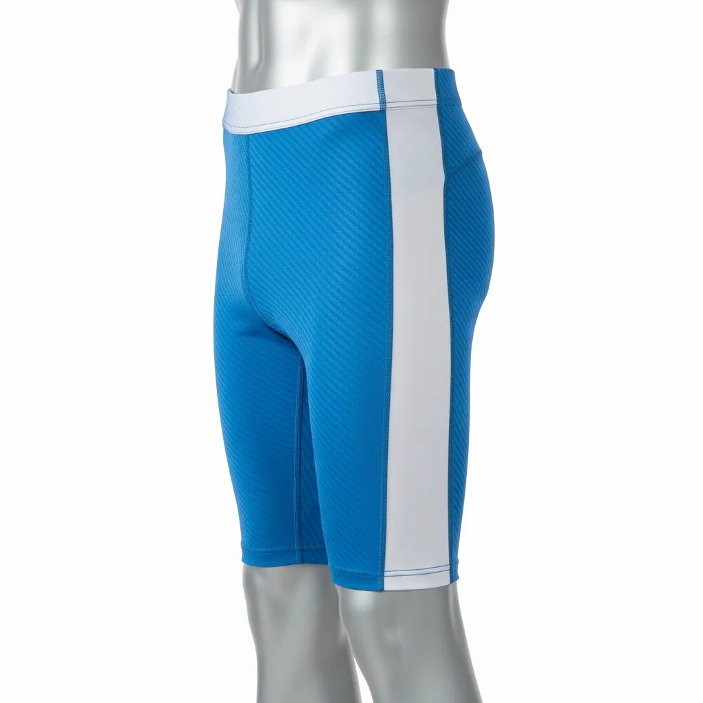Custom Flag Football High Tight Compression Pant - Blue, White - Football High Tight Shorts Columbia Carbon - Side View - HAMCO Sports Inc.