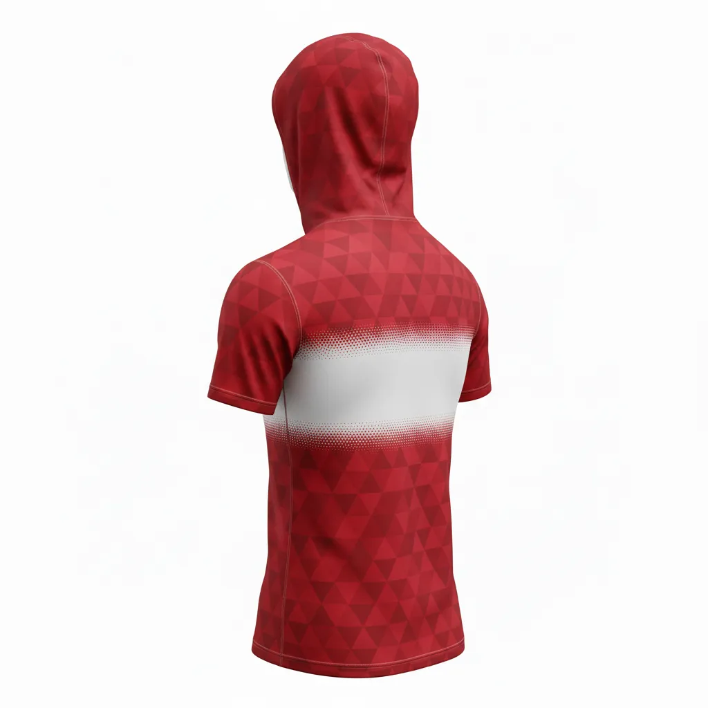 Custom Flag Football Hooded Jersey - White - Football Hooded Jersey Cardinal Triangle - Back View - HAMCO Sports Inc.