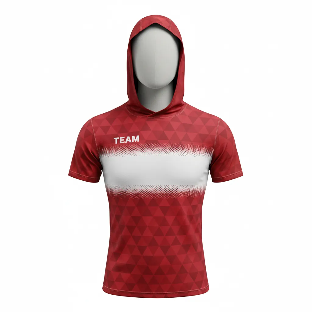 Custom Flag Football Hooded Jersey - White - Football Hooded Jersey Cardinal Triangle - Front View - HAMCO Sports Inc.