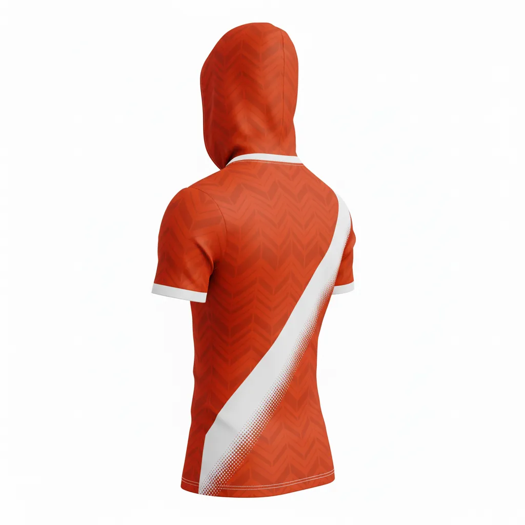 Custom Flag Football Hooded Jersey - White - Football Hooded Jersey Copper Chevron - Back View - HAMCO Sports Inc.