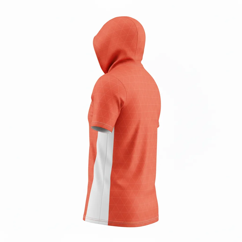 Custom Flag Football Hooded Jersey - White - Football Hooded Jersey Coral Triangle - Back View - HAMCO Sports Inc.