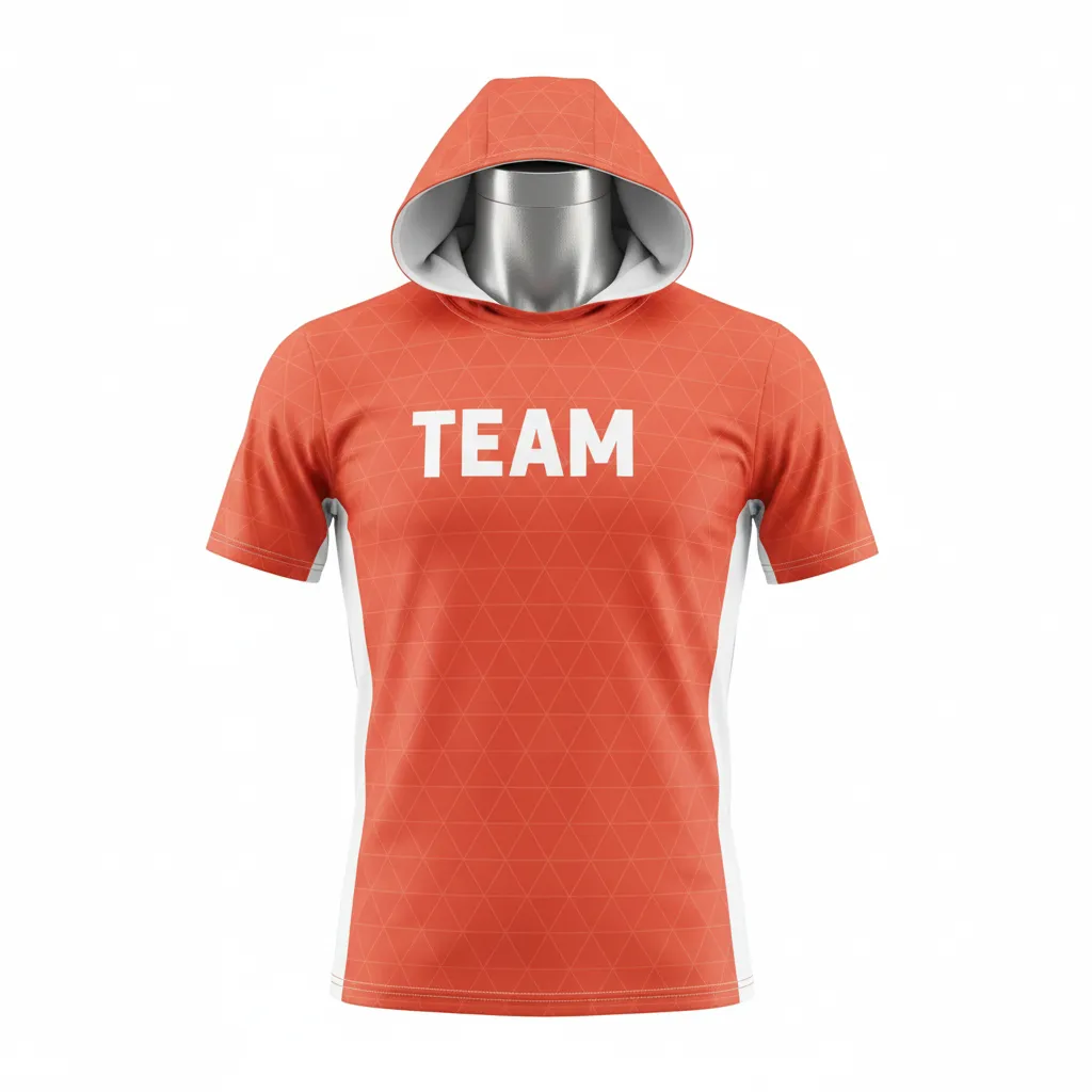 Custom Flag Football Hooded Jersey - White - Football Hooded Jersey Coral Triangle - Front View - HAMCO Sports Inc.