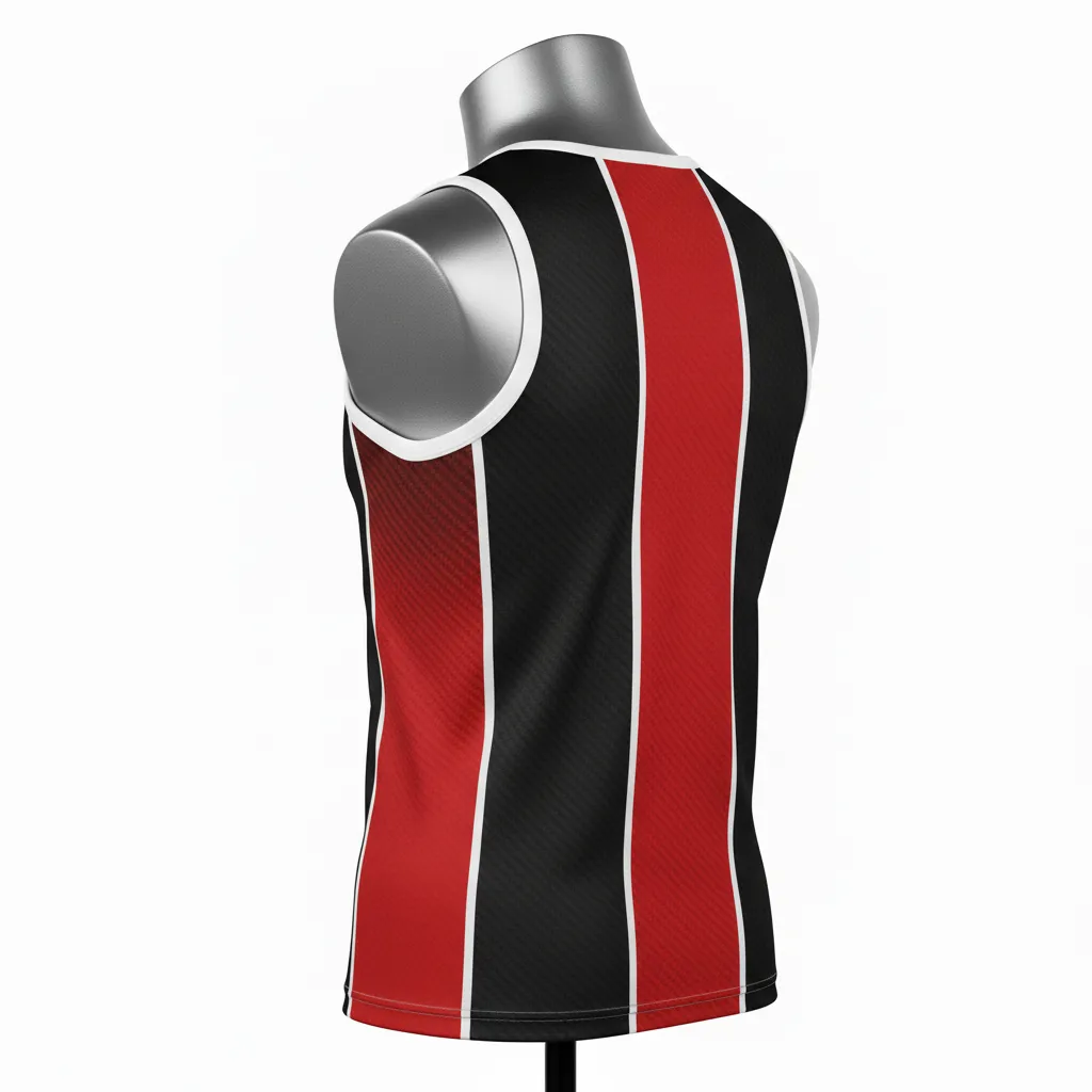 Custom Flag Football Sleeveless Flag Football Jersey - Black, Red - Football Sleeveless Tank Carbon - Back View - HAMCO Sports Inc.