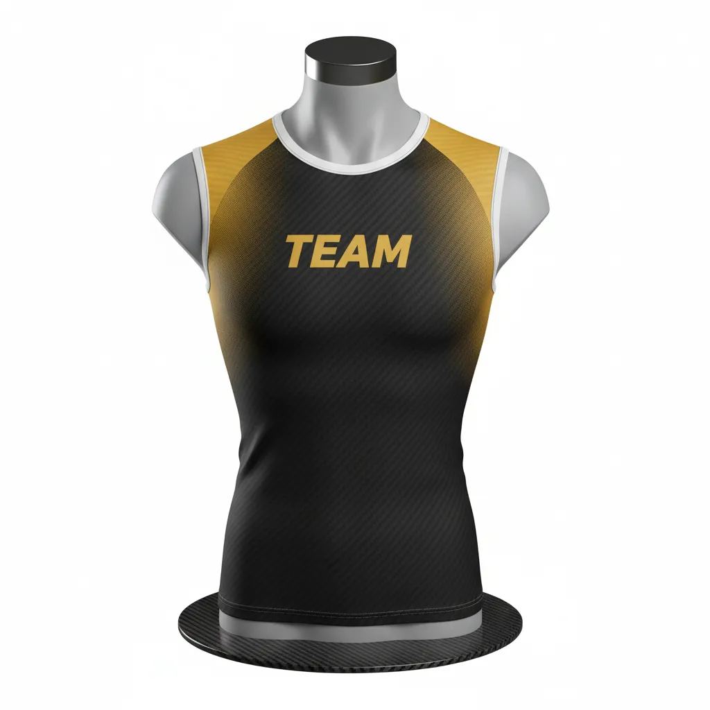 Custom Flag Football Sleeveless Flag Football Jersey - Black, Gold - Football Sleeveless Tank Vegas Carbon - Front View - HAMCO Sports Inc.