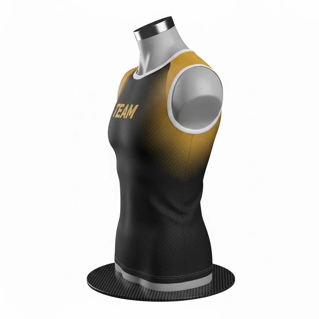 Custom Flag Football Sleeveless Flag Football Jersey - Black, Gold - Football Sleeveless Tank Vegas Carbon - Side View - HAMCO Sports Inc.