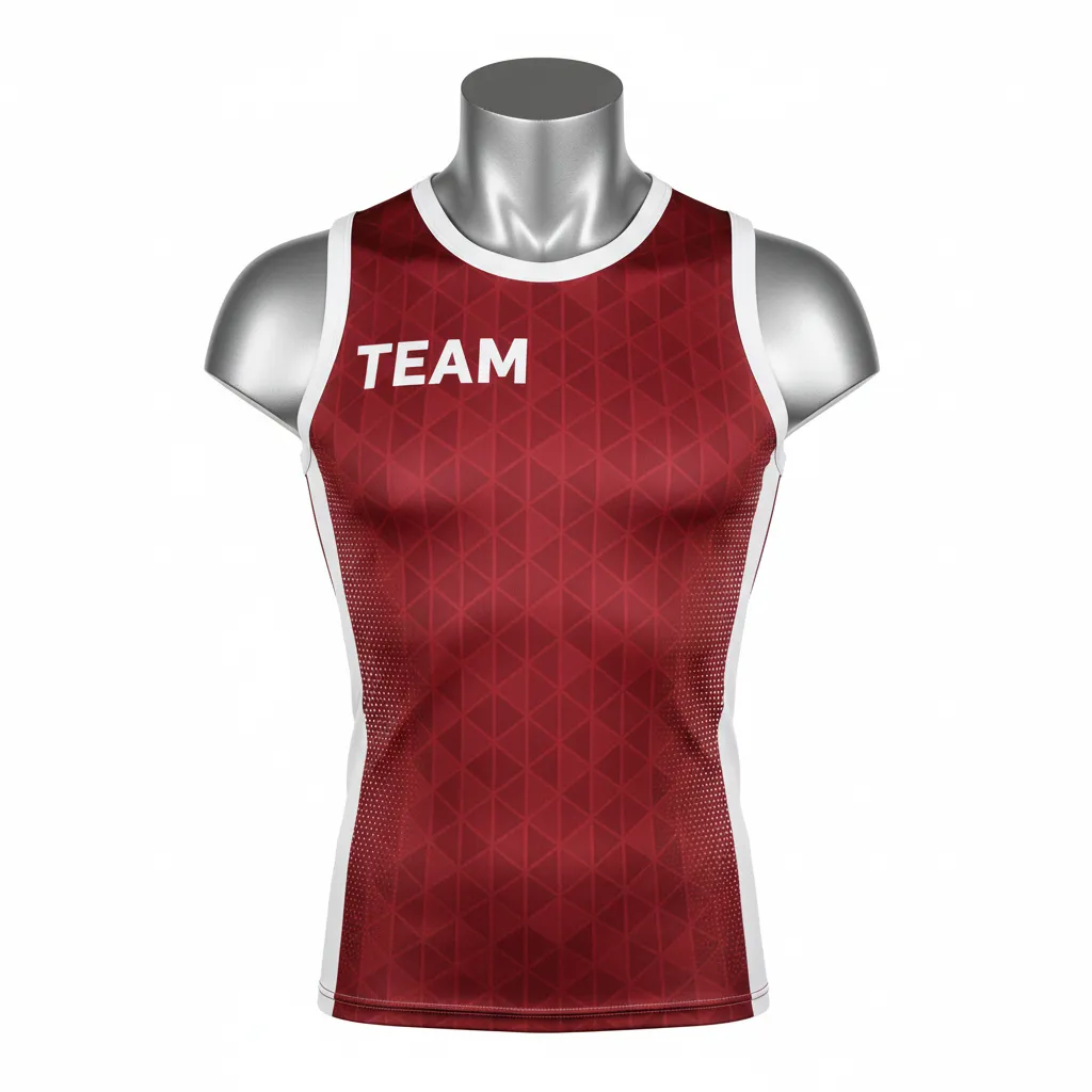 Custom Flag Football Sleeveless Flag Football Jersey - White - Football Sleeveless Tank Cardinal Triangle - Front View - HAMCO Sports Inc.