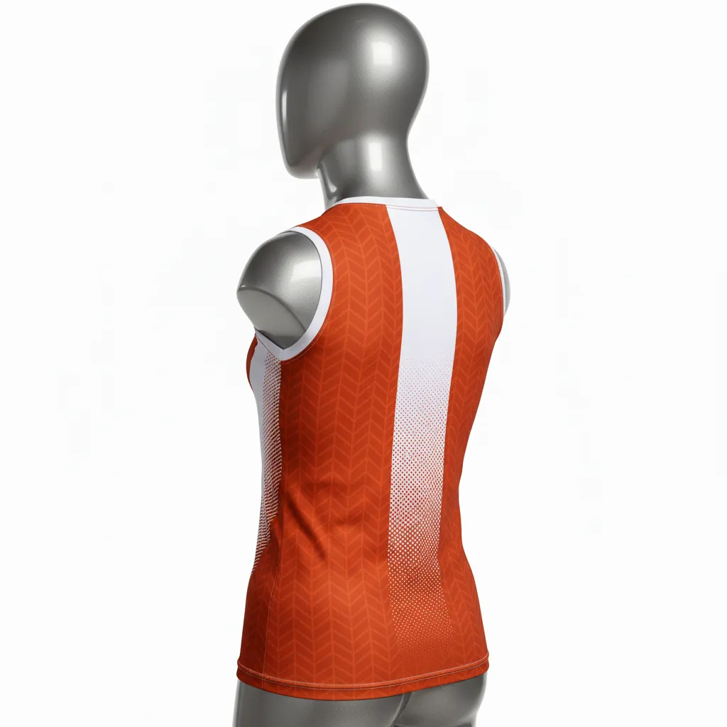 Custom Flag Football Sleeveless Flag Football Jersey - White - Football Sleeveless Tank Copper Chevron - Back View - HAMCO Sports Inc.