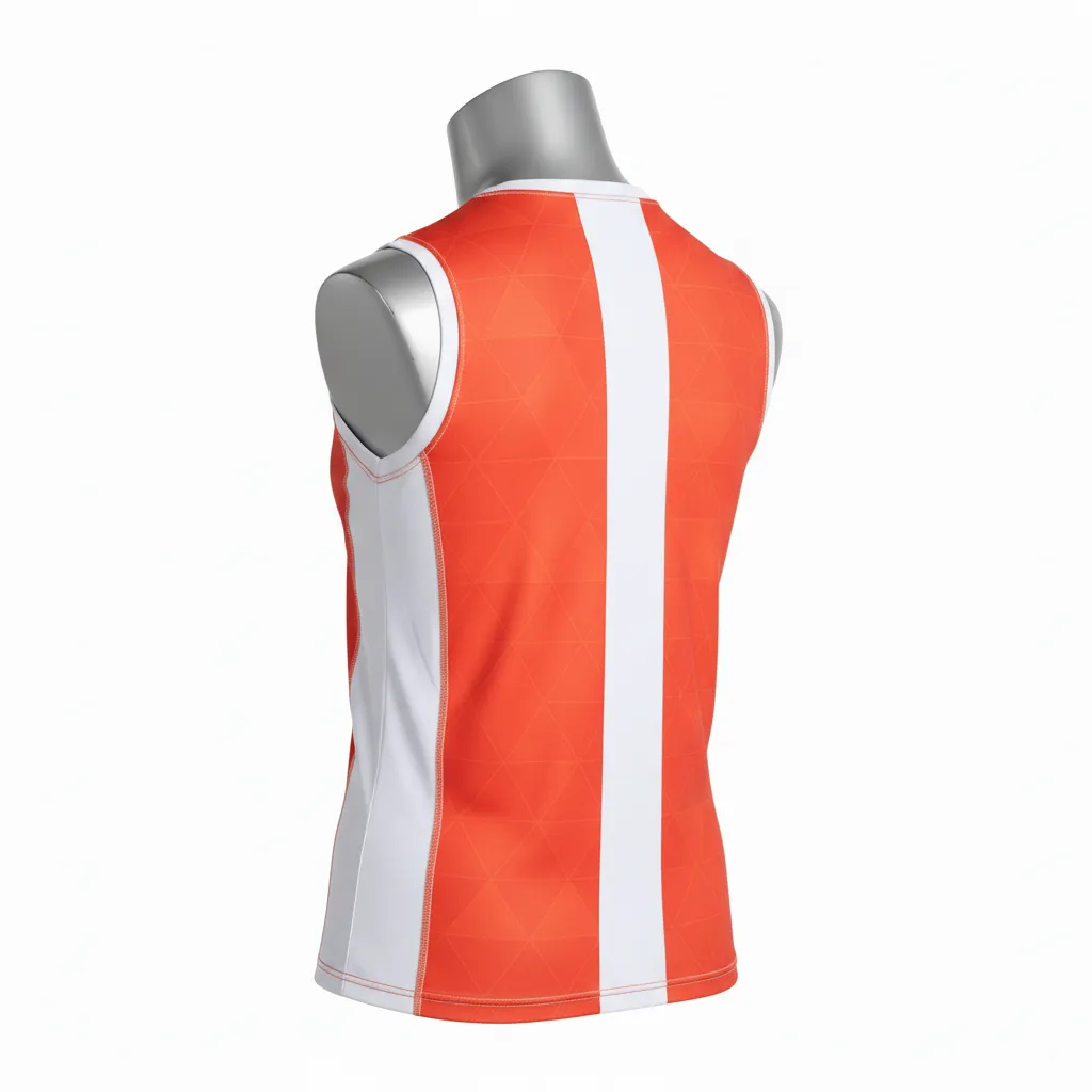Custom Flag Football Sleeveless Flag Football Jersey - White - Football Sleeveless Tank Coral Triangle - Back View - HAMCO Sports Inc.