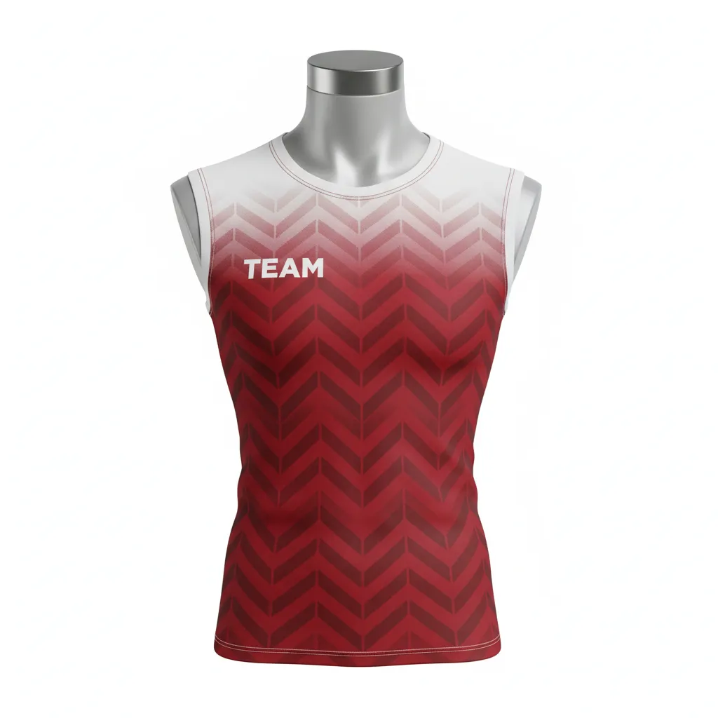 Custom Flag Football Sleeveless Flag Football Jersey - White - Football Sleeveless Tank Crimson Chevron - Front View - HAMCO Sports Inc.
