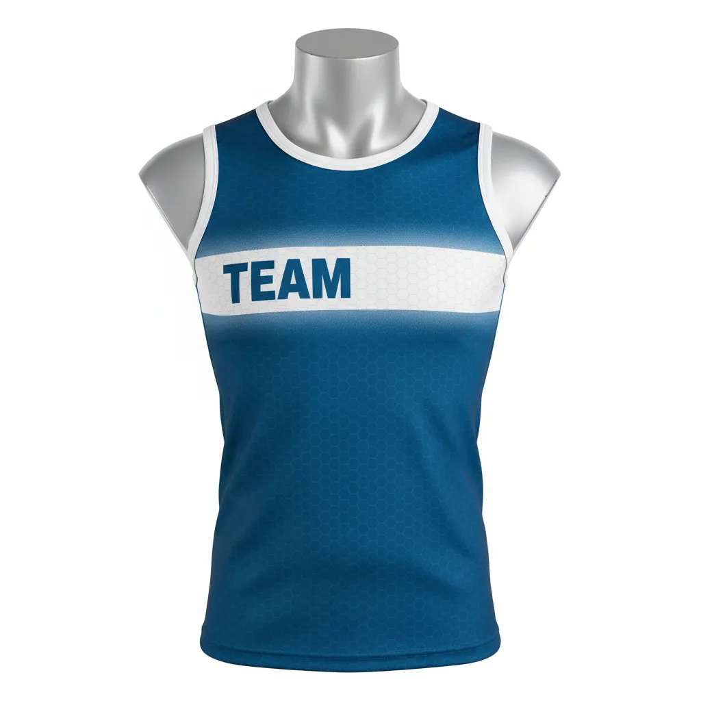 Custom Flag Football Sleeveless Flag Football Jersey - White - Football Sleeveless Tank Cyan Honeycomb - Front View - HAMCO Sports Inc.