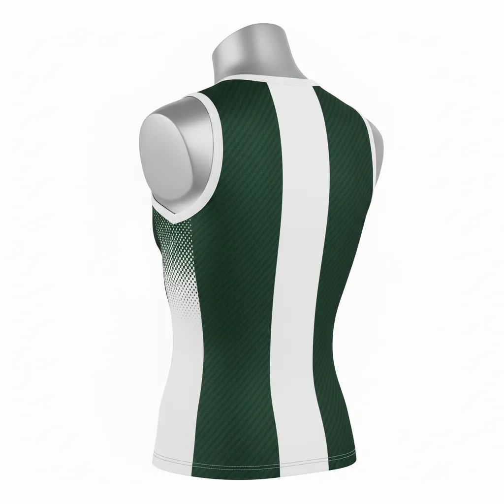 Custom Flag Football Sleeveless Flag Football Jersey - Green, White - Football Sleeveless Tank Dark Carbon - Back View - HAMCO Sports Inc.