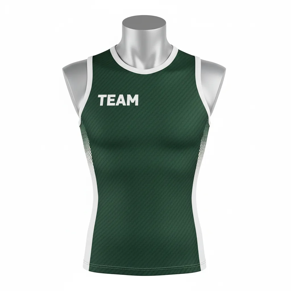 Custom Flag Football Sleeveless Flag Football Jersey - Green, White - Football Sleeveless Tank Dark Carbon - Front View - HAMCO Sports Inc.