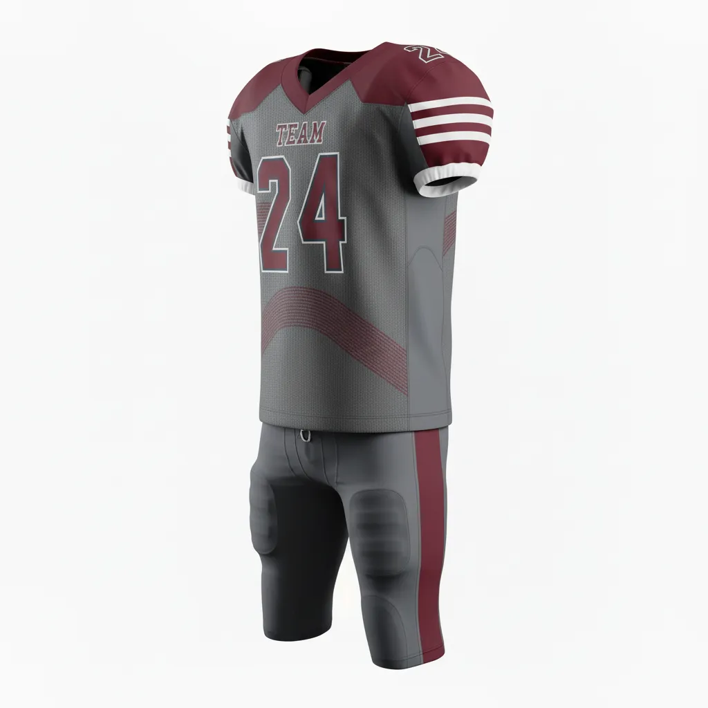 Custom Football Alternate Football Uniforms - Red, White - Football Uniform Anthracite Split Design - Front View - HAMCO Sports Inc.