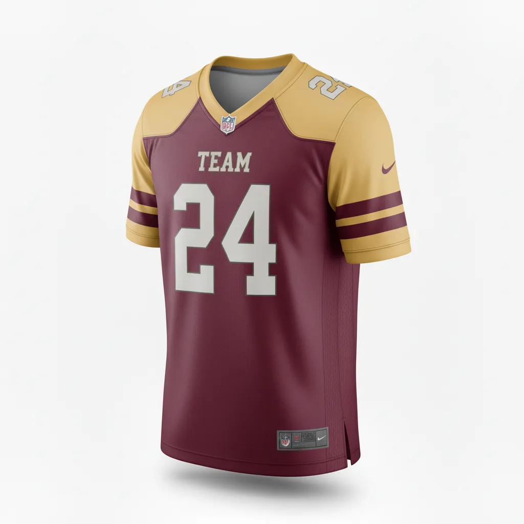 Custom Football Football Fan Jerseys - Burgundy, Gold - Fan Jersey Vegas Triple Stripe - Front View - HAMCO Sports Inc.