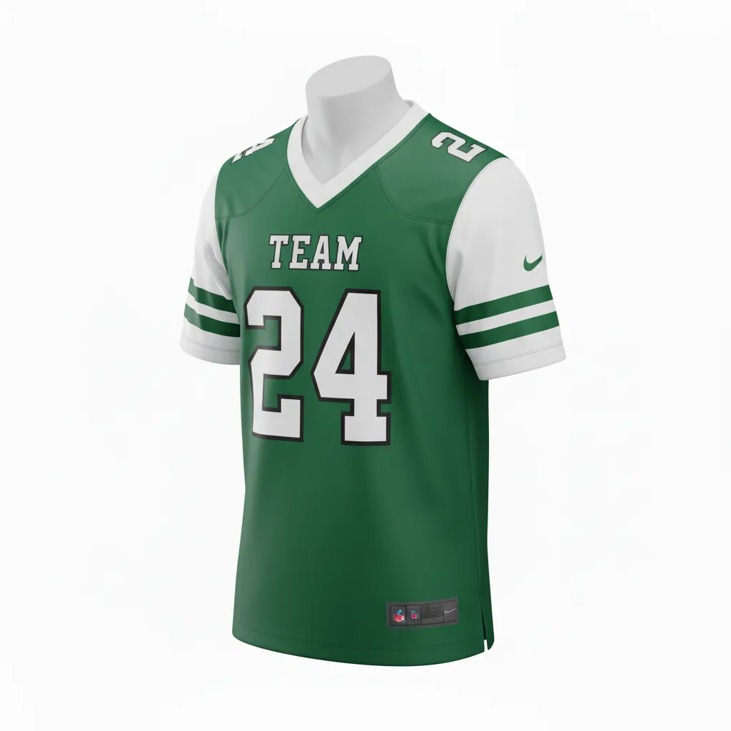 Custom Football Football Fan Jerseys - Green, White - Fan Jersey Forest Triple Stripe - Front View - HAMCO Sports Inc.