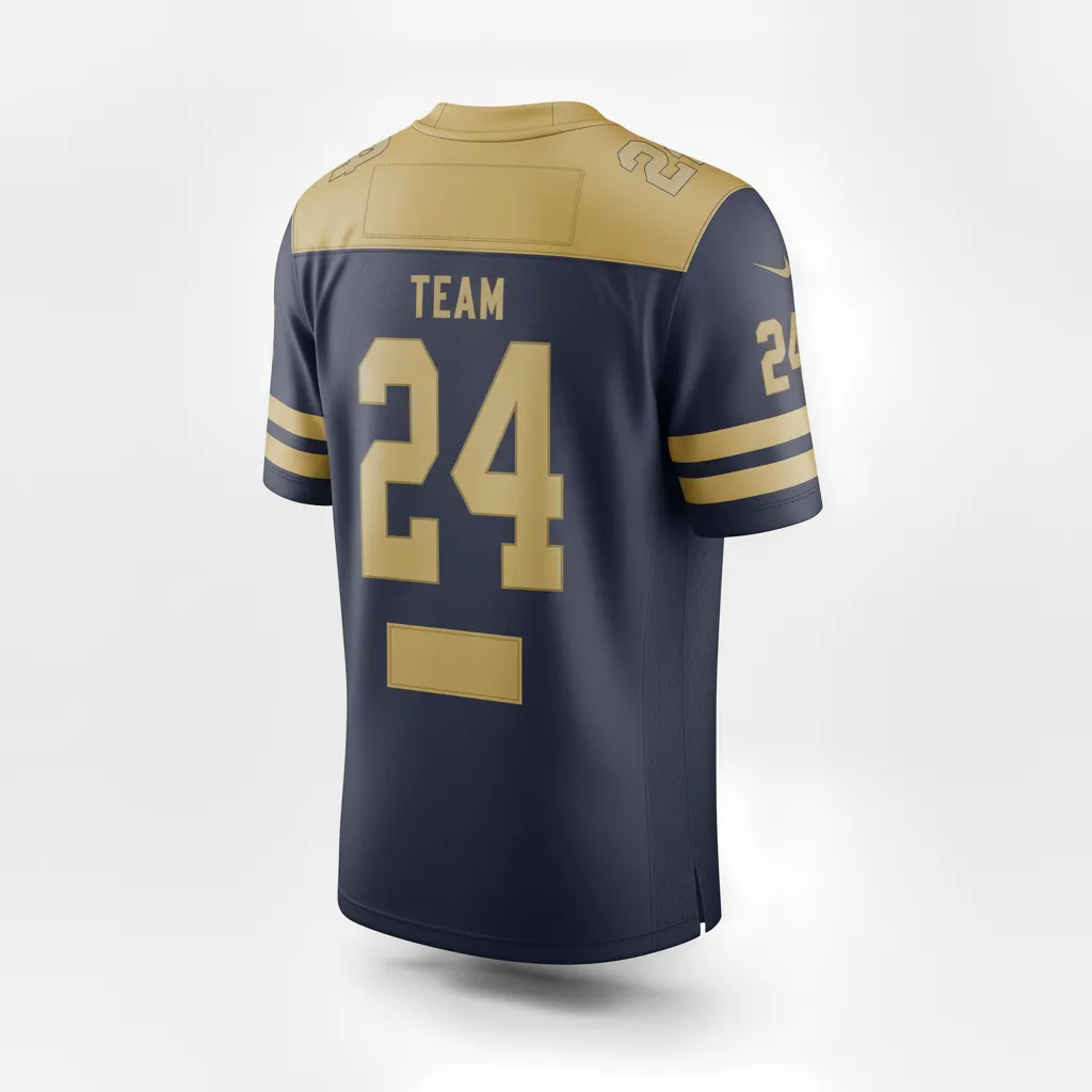 Custom Football Football Fan Jerseys - Navy, Gold - Fan Jersey Vegas Chevron - Back View - HAMCO Sports Inc.