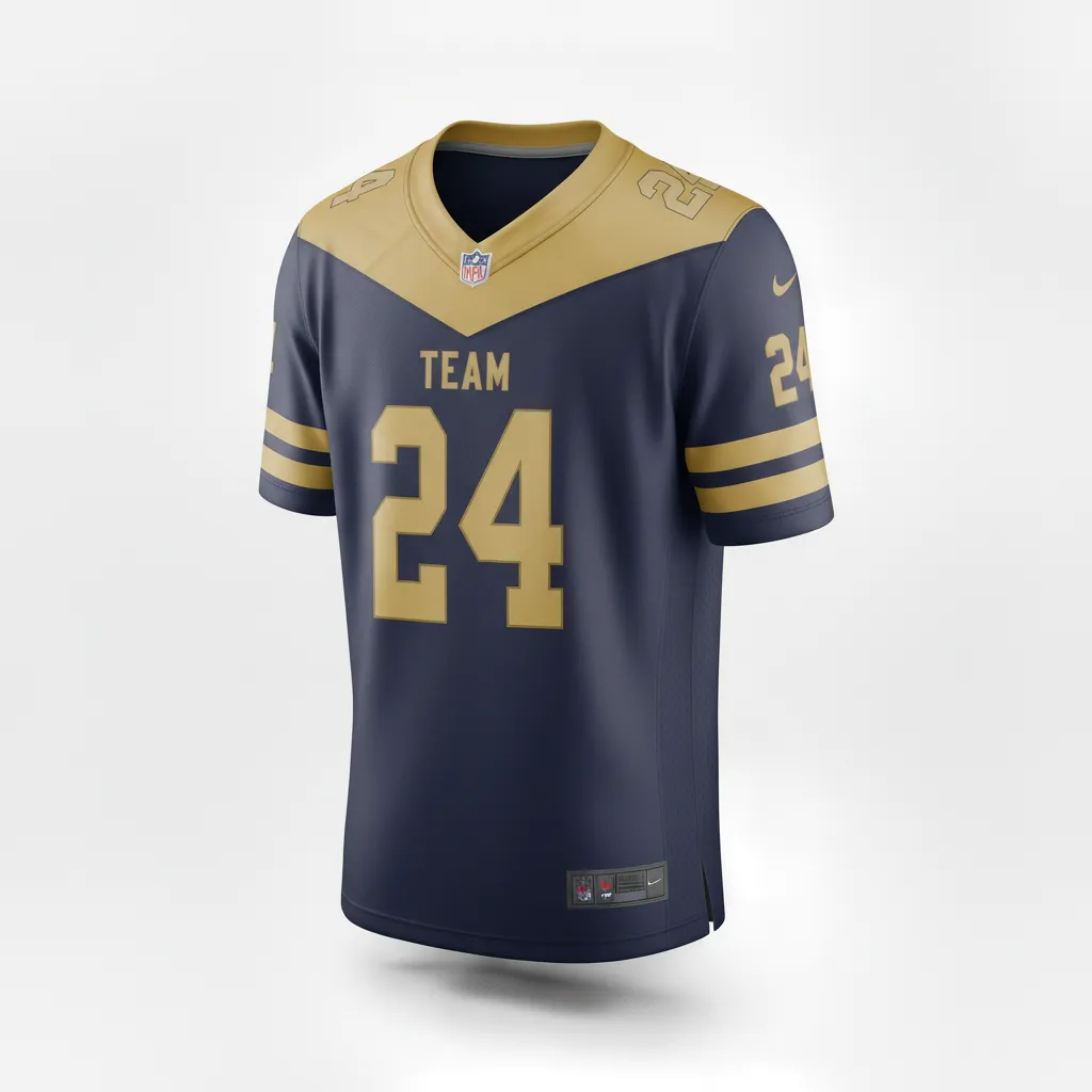 Custom Football Football Fan Jerseys - Navy, Gold - Fan Jersey Vegas Chevron - Front View - HAMCO Sports Inc.