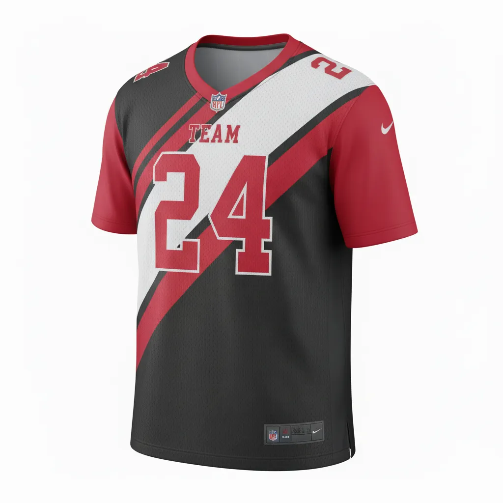 Custom Football Football Practice Jerseys - Black, Red, White - Football Jersey Tricolor - Front View - HAMCO Sports Inc.
