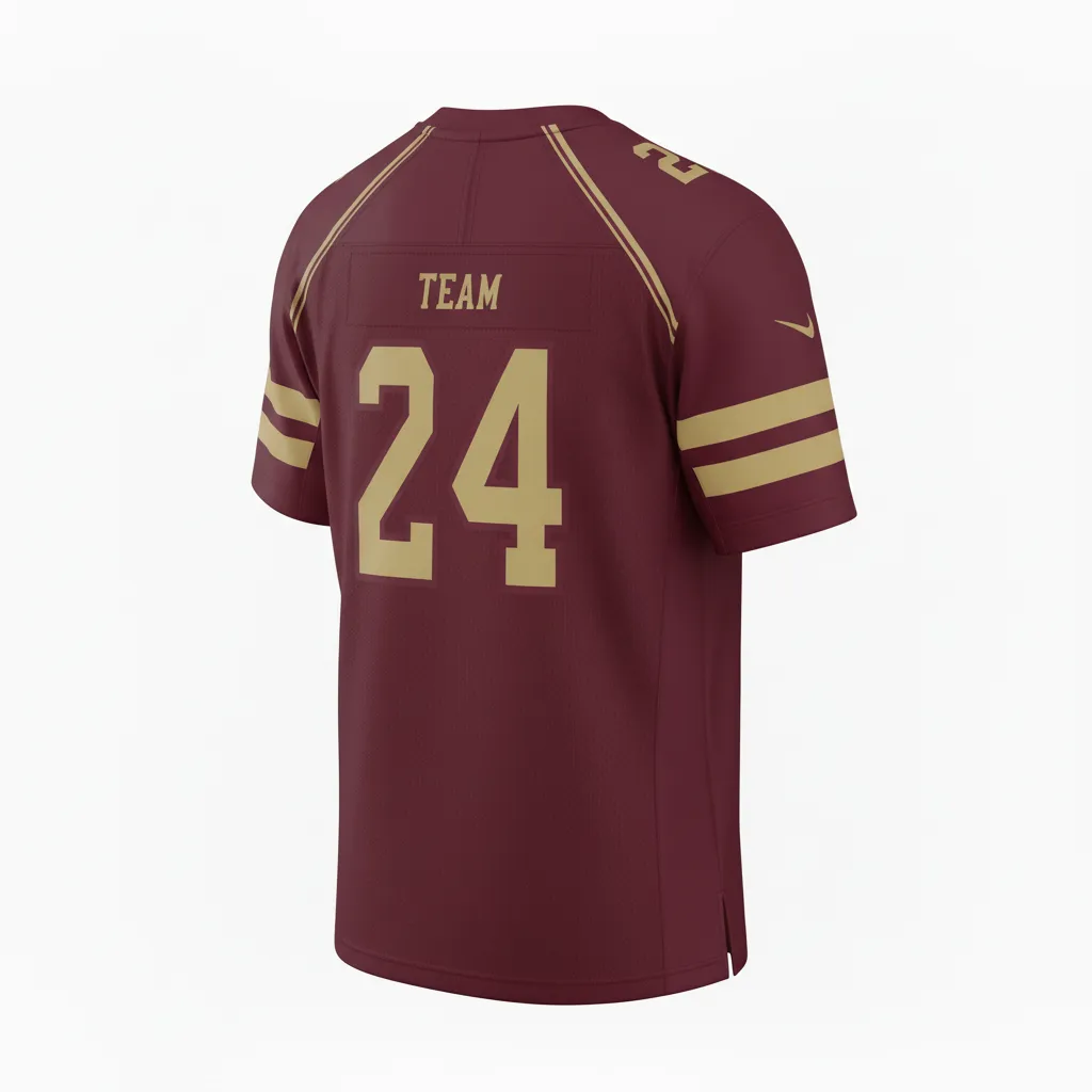 Custom Football Football Practice Jerseys - Burgundy, Gold - Football Jersey Vegas Triple Stripe - Back View - HAMCO Sports Inc.