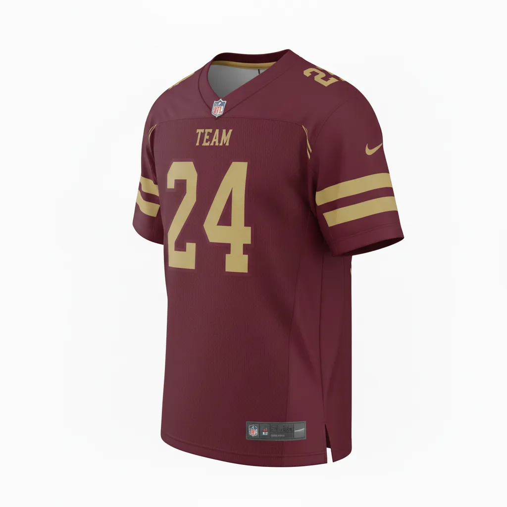 Custom Football Football Practice Jerseys - Burgundy, Gold - Football Jersey Vegas Triple Stripe - Side View - HAMCO Sports Inc.