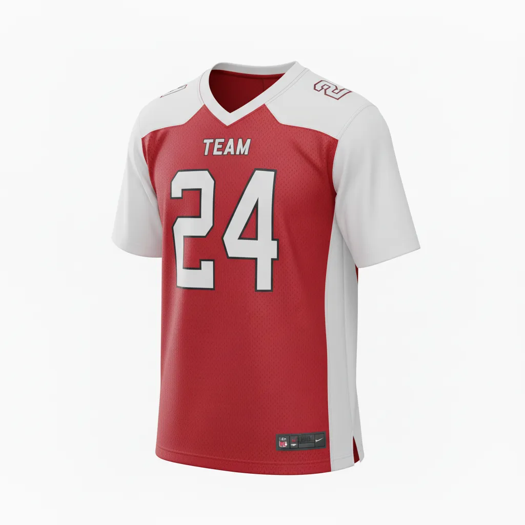Custom Football Football Practice Jerseys - White - Football Jersey Cardinal Shoulder Hem Stripe - Front View - HAMCO Sports Inc.