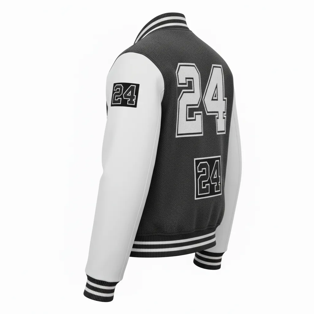 Custom Football Varsity Jacket - White - Varsity Jacket Charcoal Digital Camo - Back View - HAMCO Sports Inc.