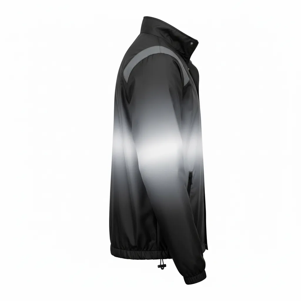 Custom Football Windbreaker - Black, Grey, White - Windbreaker Gradient Ombre - Side View - HAMCO Sports Inc.