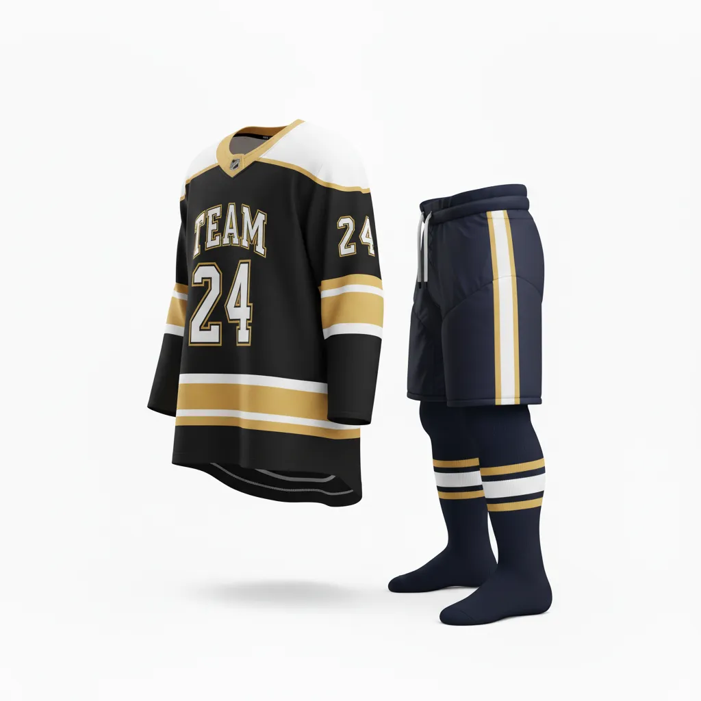 Custom Ice Hockey Away Uniform - Custom Design - Ice Away - Side View - HAMCO Sports Inc.