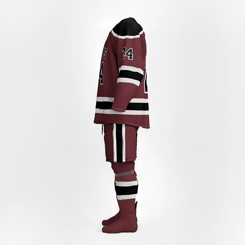 Custom Ice Hockey Away Uniform - Gold - Away - Back View - HAMCO Sports Inc.