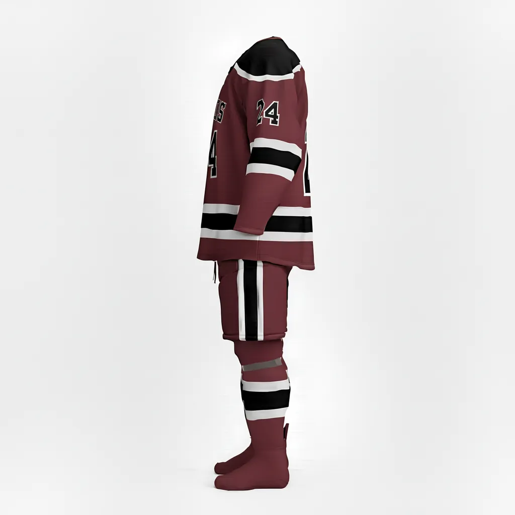 Custom Ice Hockey Away Uniform - Gold - Away - Side View - HAMCO Sports Inc.