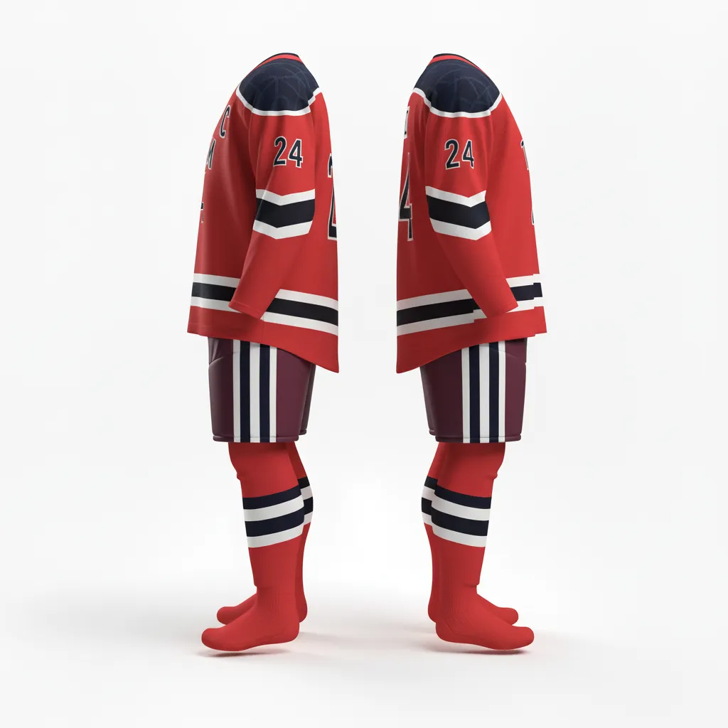 Custom Ice Hockey Away Uniform - Custom Design - Power Away - Side View - HAMCO Sports Inc.