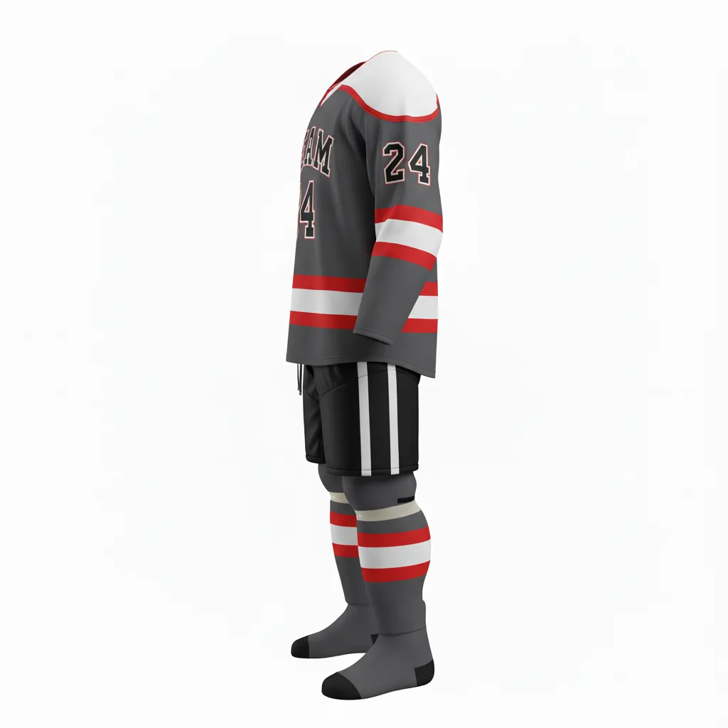 Custom Ice Hockey Away Uniform - Custom Design - Shadow Away - Front View - HAMCO Sports Inc.