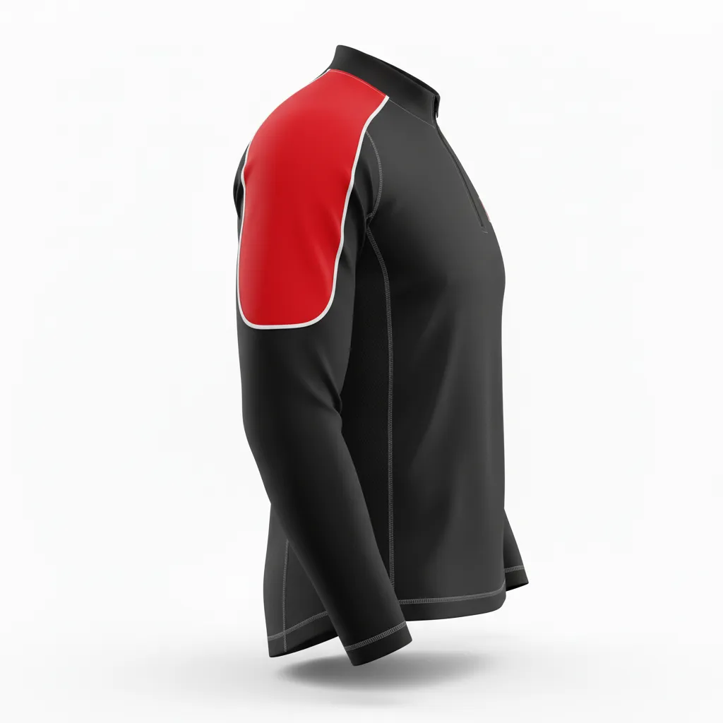 Custom Ice Hockey Compression Base Layer - Black, Silver, White - Side View - HAMCO Sports Inc.