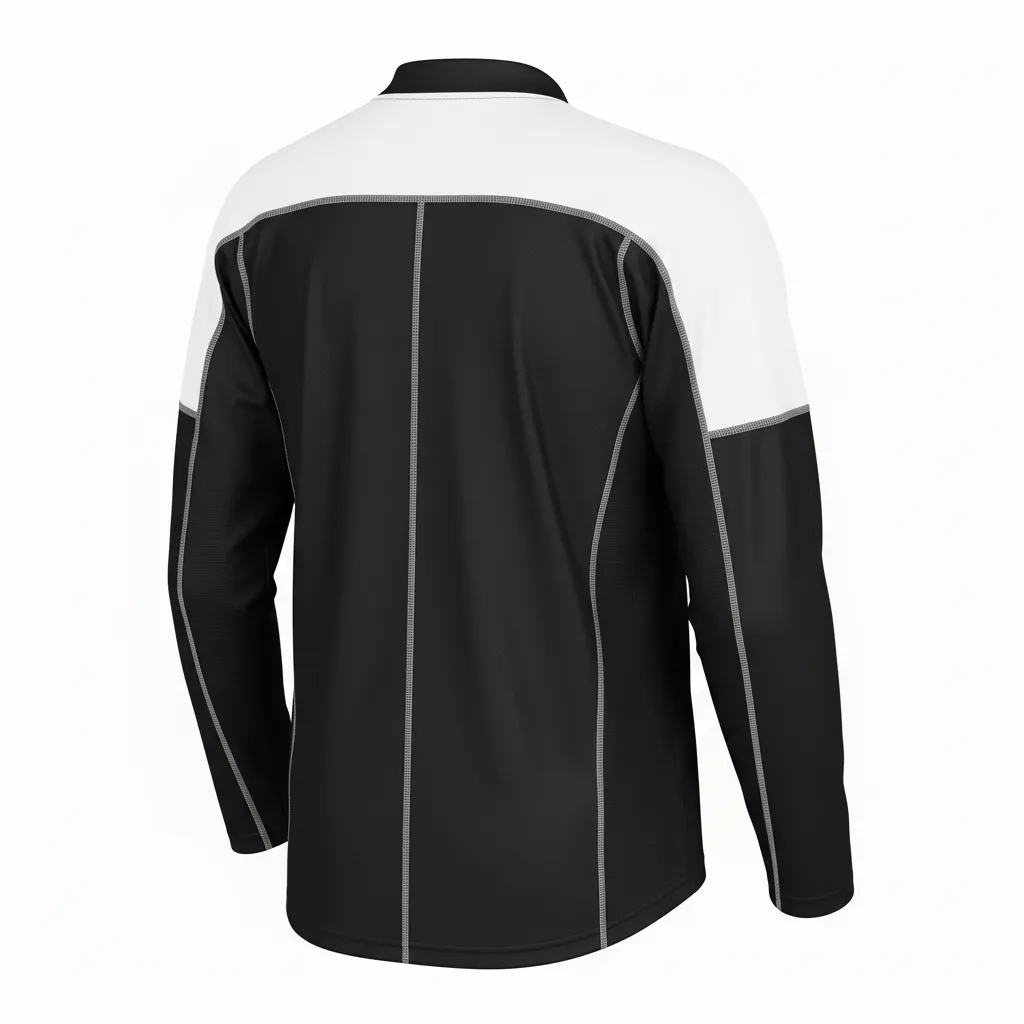 Custom Ice Hockey Compression Base Layer - Black, White, Grey - Back View - HAMCO Sports Inc.