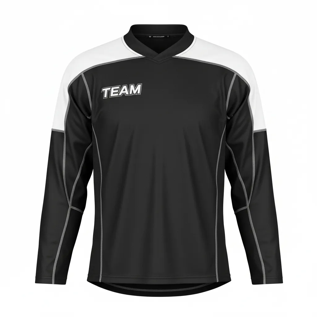 Custom Ice Hockey Compression Base Layer - Black, White, Grey - Front View - HAMCO Sports Inc.