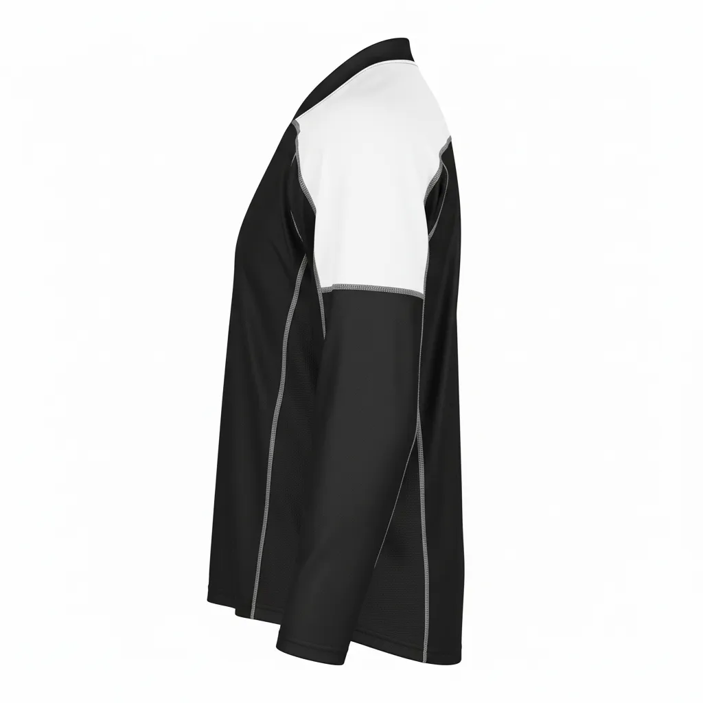 Custom Ice Hockey Compression Base Layer - Black, White, Grey - Side View - HAMCO Sports Inc.