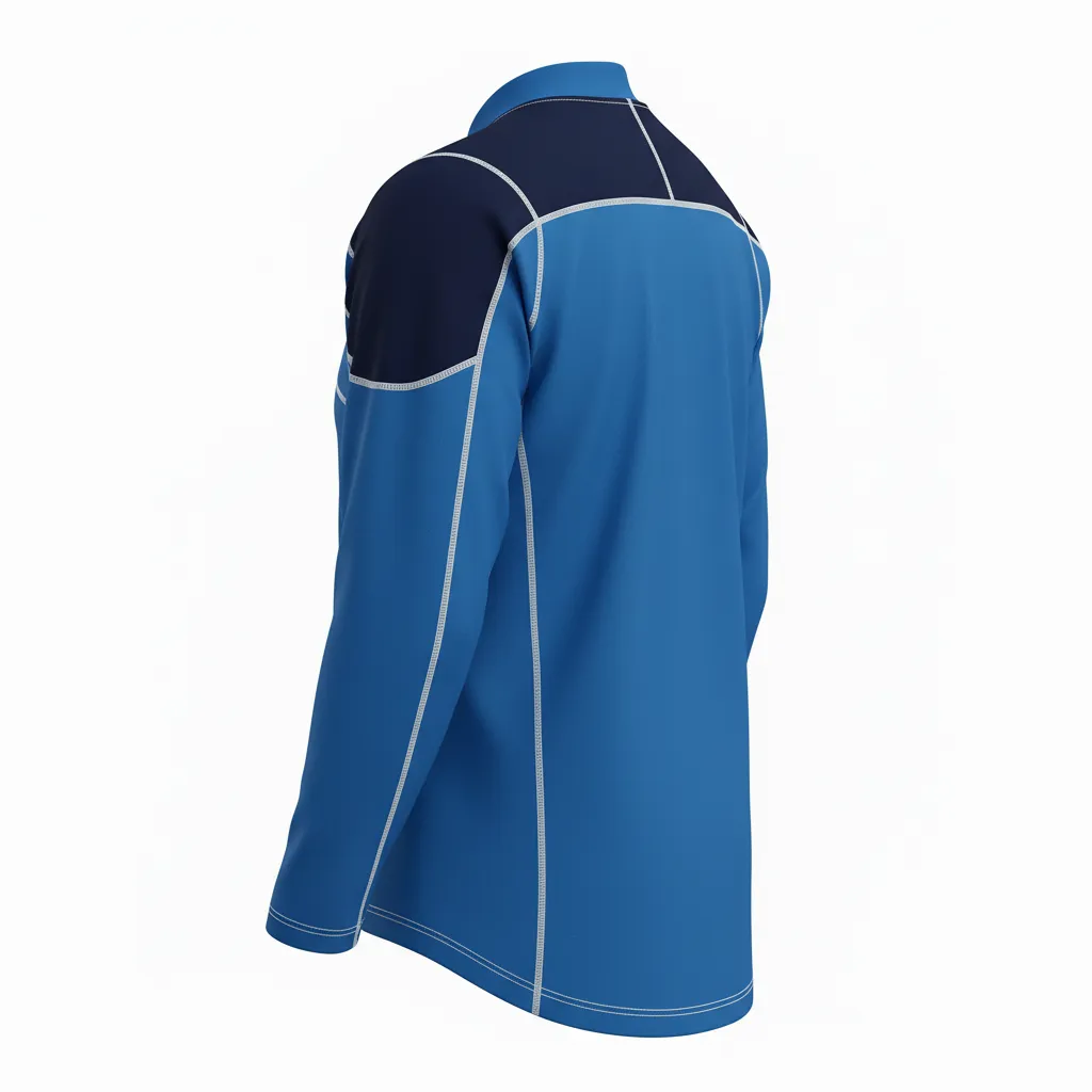 Custom Ice Hockey Compression Base Layer - Navy, White - Columbia - Back View - HAMCO Sports Inc.