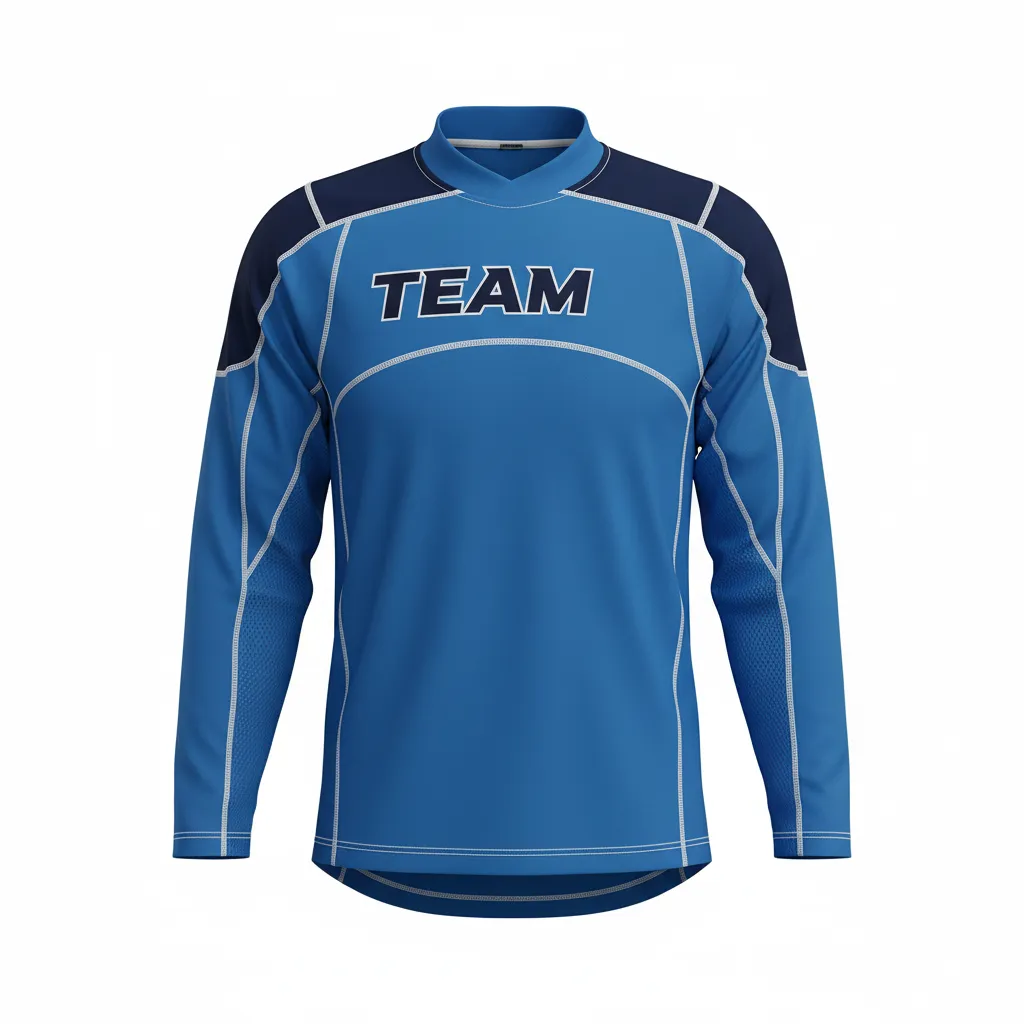 Custom Ice Hockey Compression Base Layer - Navy, White - Columbia - Front View - HAMCO Sports Inc.