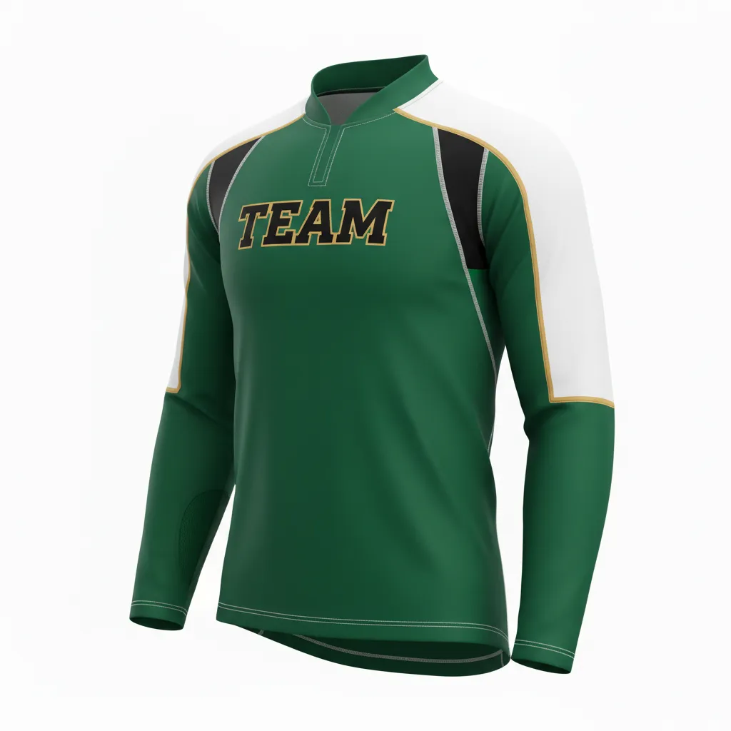 Custom Ice Hockey Compression Base Layer - Black, Gold - Forest - Front View - HAMCO Sports Inc.