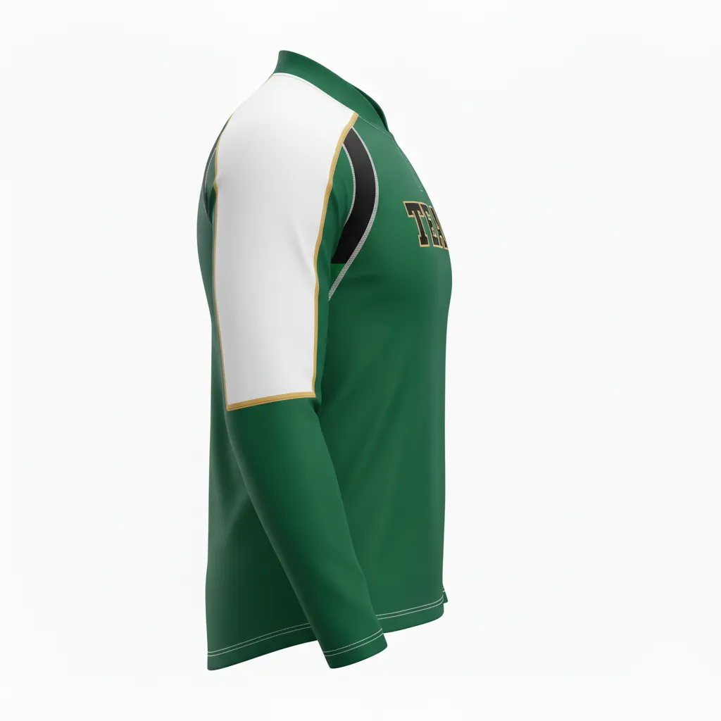 Custom Ice Hockey Compression Base Layer - Black, Gold - Forest - Side View - HAMCO Sports Inc.