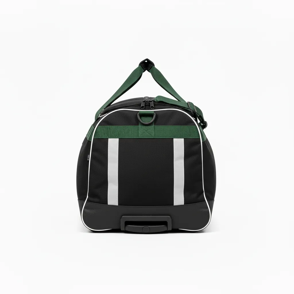 Custom Ice Hockey Equipment Bag - Black, Silver, White - Back View - HAMCO Sports Inc.