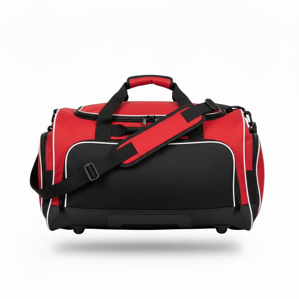 Custom Ice Hockey Equipment Bag - Black, White - Cardinal - Back View - HAMCO Sports Inc.