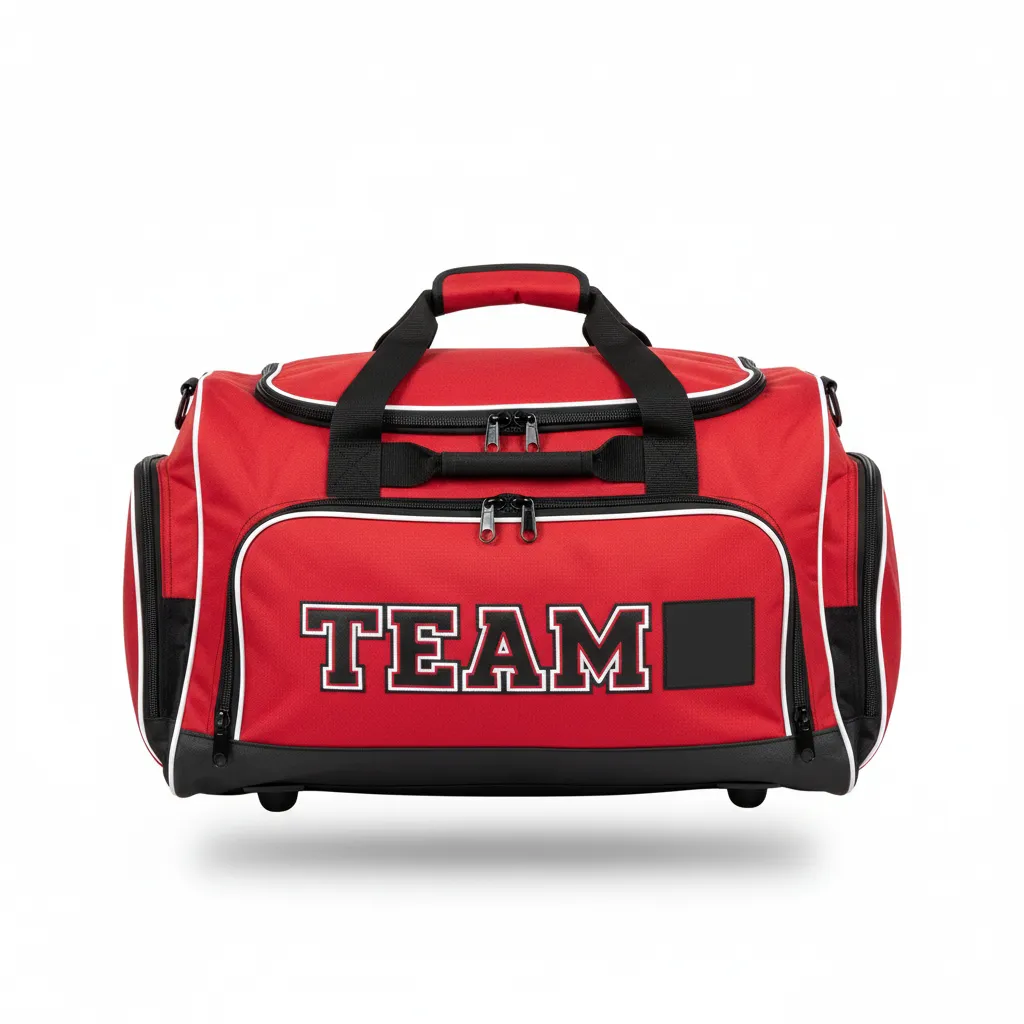 Custom Ice Hockey Equipment Bag - Black, White - Cardinal - Front View - HAMCO Sports Inc.