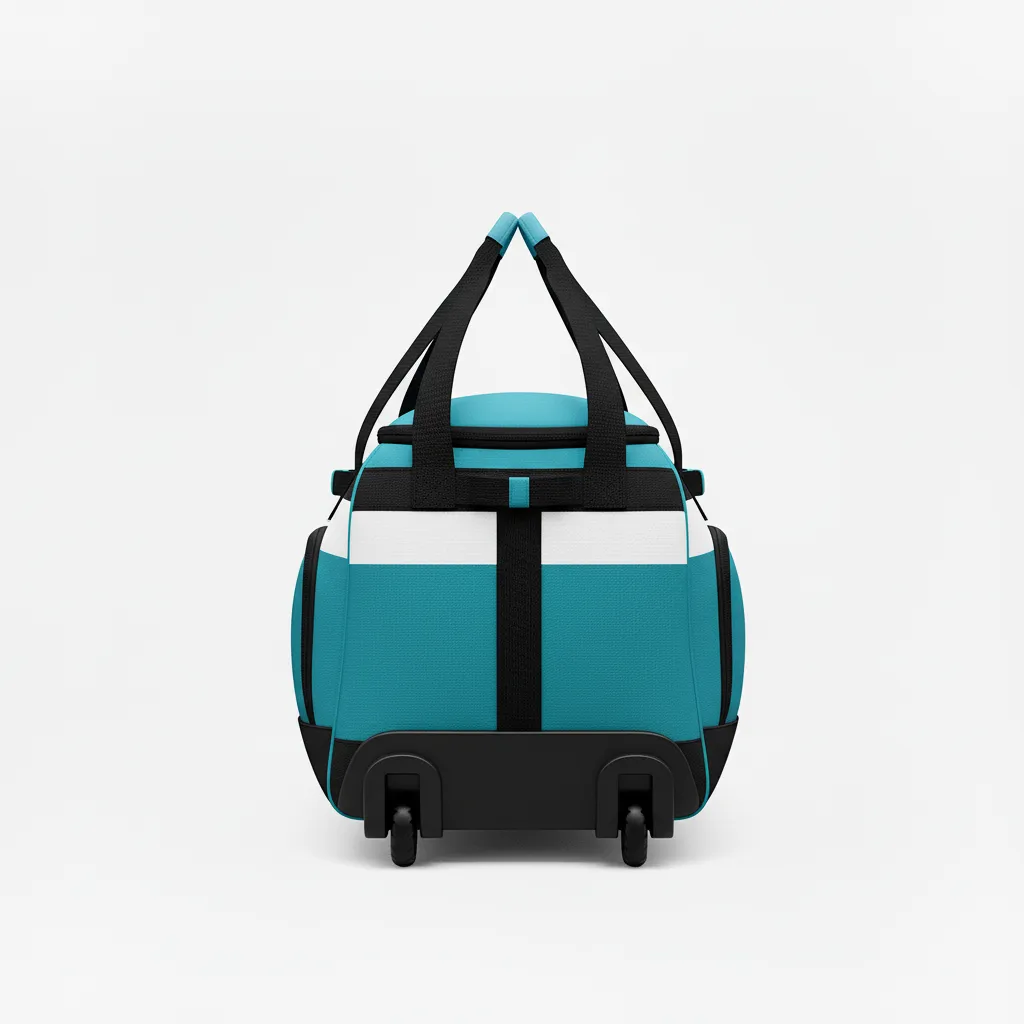 Custom Ice Hockey Equipment Bag - Black, White - Columbia - Back View - HAMCO Sports Inc.