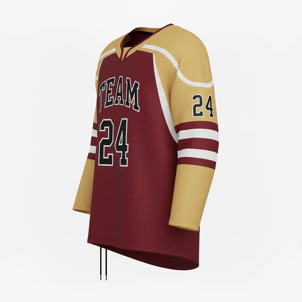 Custom Ice Hockey Game Day Away Jersey - Gold - Away Jersey - Side View - HAMCO Sports Inc.