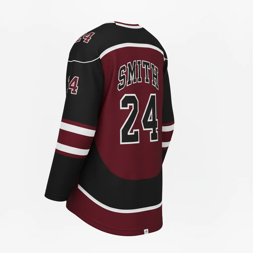 Custom Ice Hockey Game Day Away Jersey - Custom Design - Power Away Jersey - Back View - HAMCO Sports Inc.