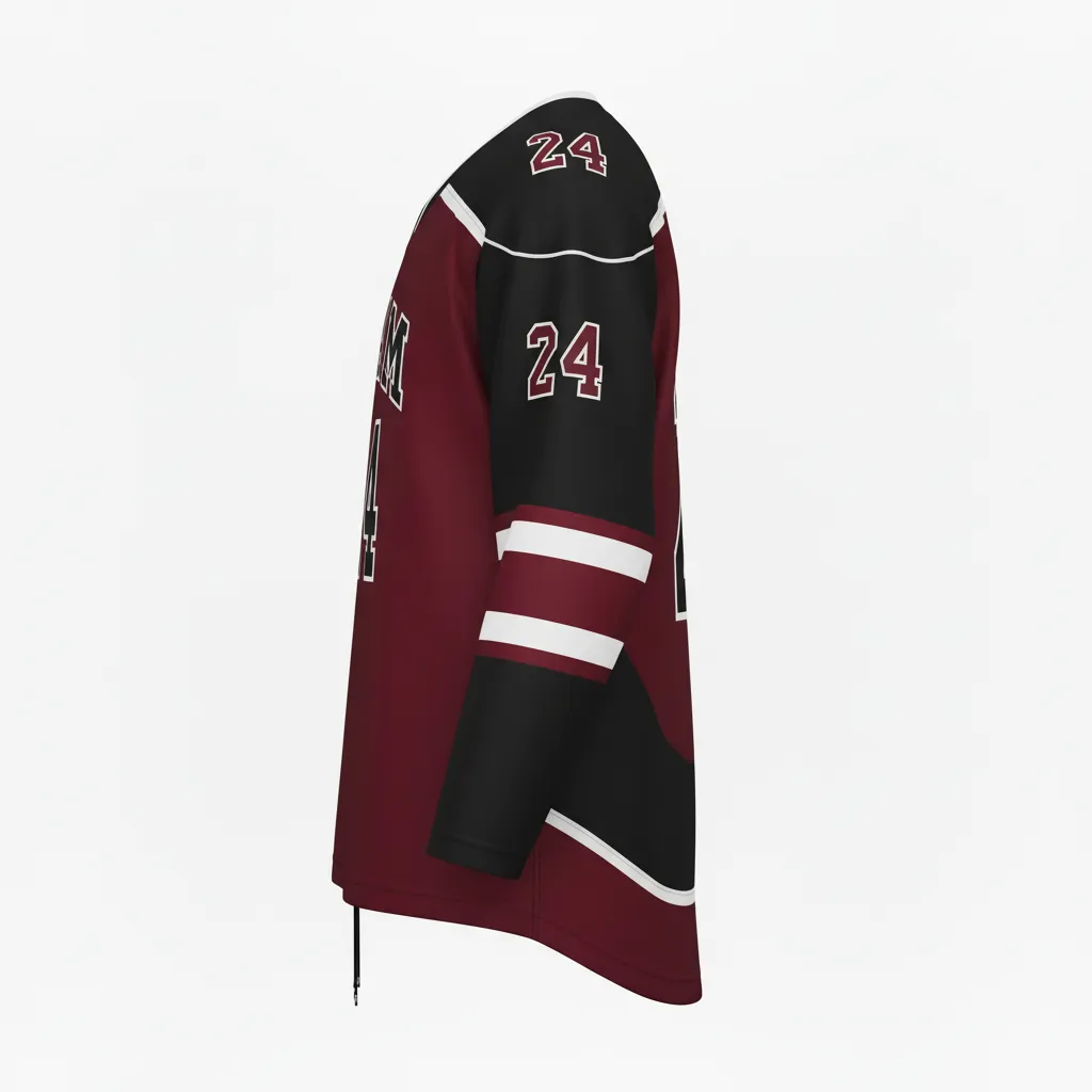 Custom Ice Hockey Game Day Away Jersey - Custom Design - Power Away Jersey - Side View - HAMCO Sports Inc.