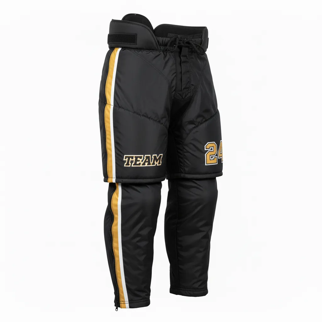 Custom Ice Hockey Hockey Shell - Black, Gold, White - Front View - HAMCO Sports Inc.