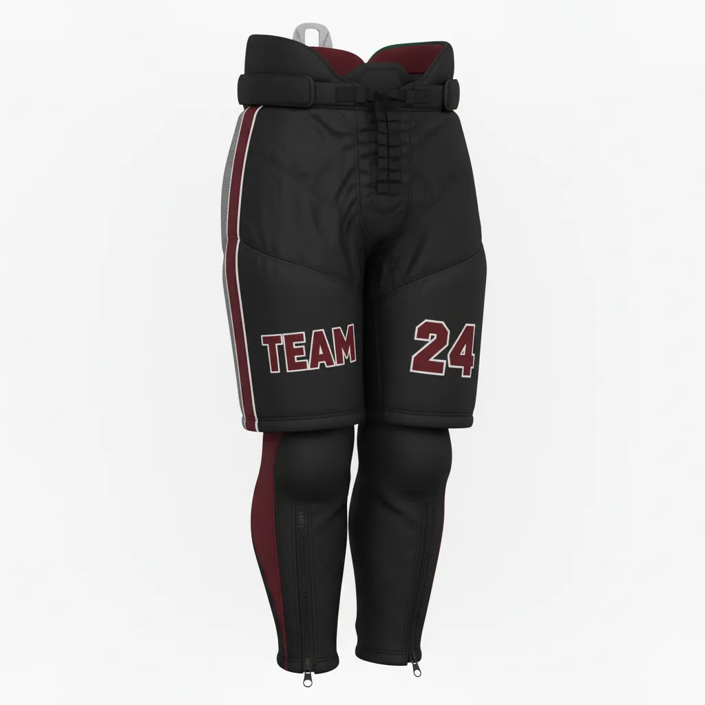 Custom Ice Hockey Hockey Shell - Black, Red, White - Front View - HAMCO Sports Inc.