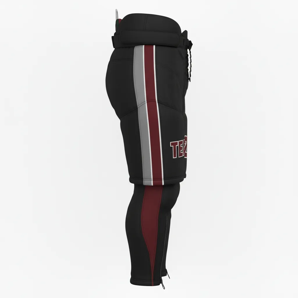 Custom Ice Hockey Hockey Shell - Black, Red, White - Side View - HAMCO Sports Inc.